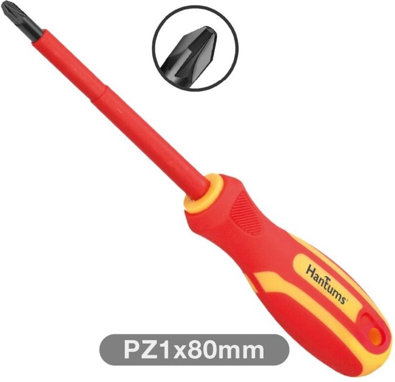 Isolierter Pozidriv-Schraubendreher PZ1x80mm