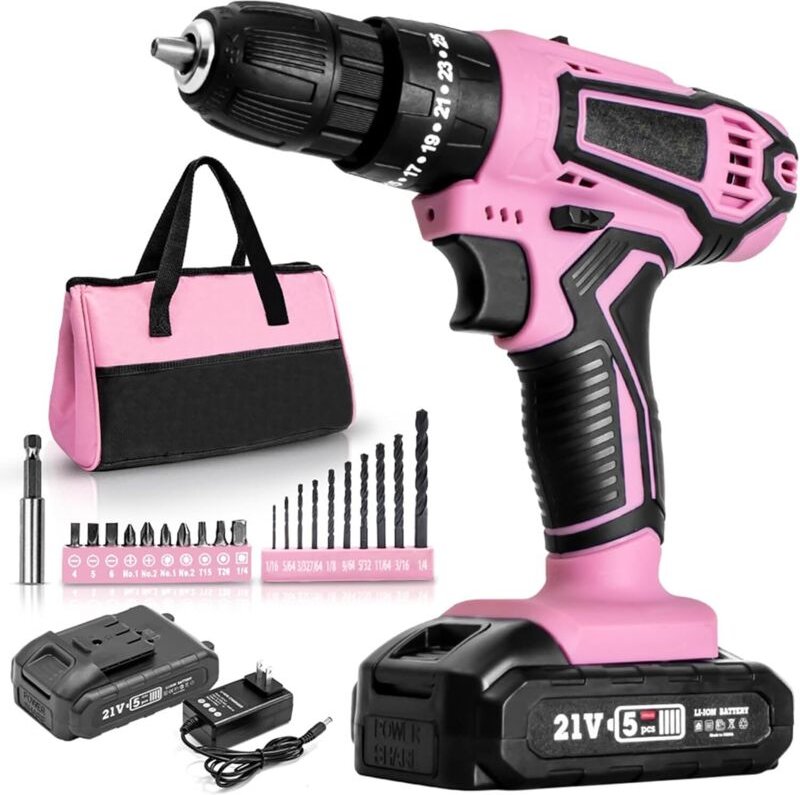 Akku-Bohrschrauber, 12-V-Akku-Bohrschrauber- und Schraubendreher-Set, 25+1 Drehmoment, Elektro-Kombi-Bohrschrauber-Set, ...