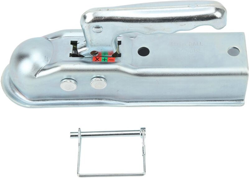 Anhängerkupplung, Hochfeste Anhängerkupplung mit gerader Deichsel für 50-mm-Vierkantrohr.