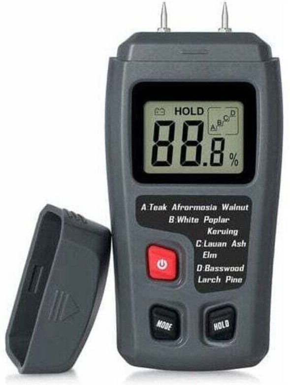 Tragbares Holzfeuchtemessgerät, Holzfeuchtetester, LCD-Feuchtigkeitsmessgerät zur Messung der Brennholzpapierfeuchte (mi...