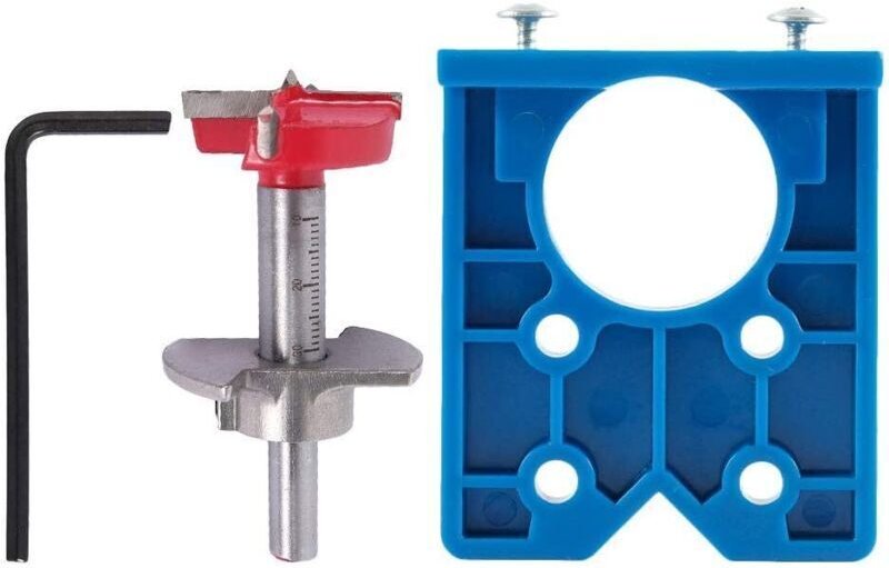 35-mm-Bohrschablone für verdeckte Scharniere, Scharnierbohrlehre, Lochführung, Bohrschablone, Lochschneiderführung für S...