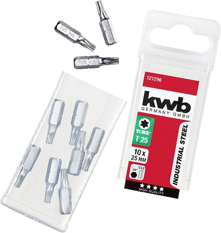 KWB - 121296 TX-Bit t 25 Stahl c 6.3 10 St.