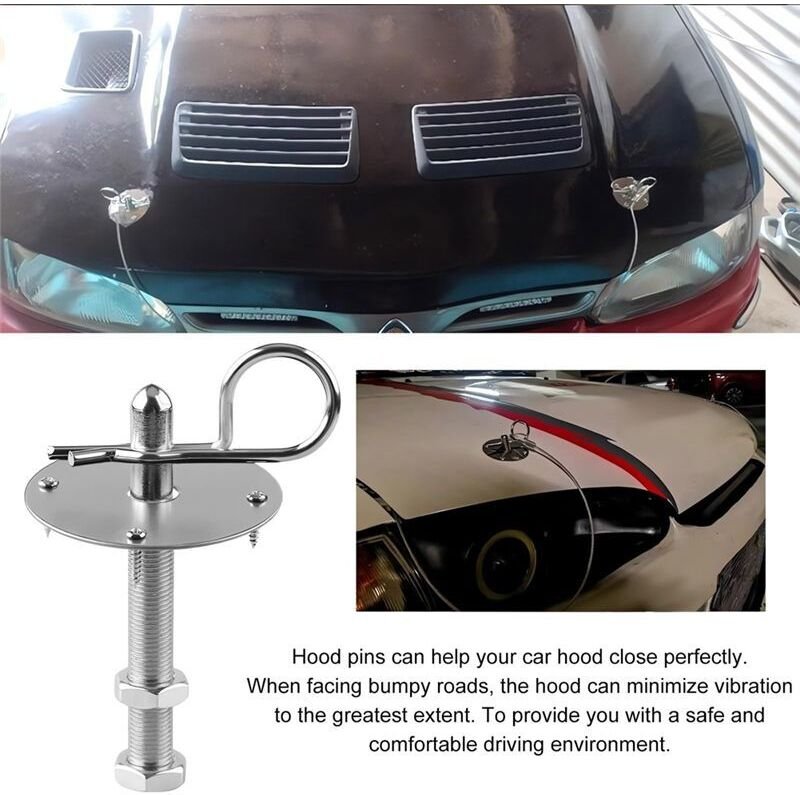 Motorhaubenstift-Set Fürs Auto, Motorhaubenstift-Plattenverriegelungs-Clip-Set, Universelle Motorhaubenstifte, Motorhaub...