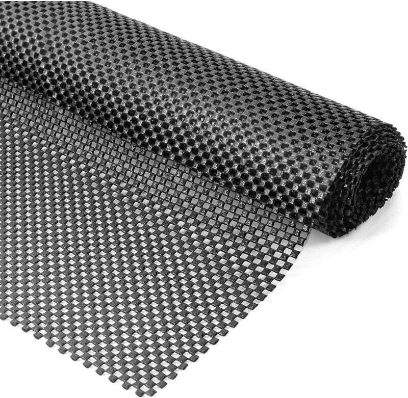 Mehrzweck-Antirutschmatte, 50 cm x 200 cm, PVC, schwarz, rutschfest, Schubladen-/Regaleinlage, wasserdichte Bodenpolster...