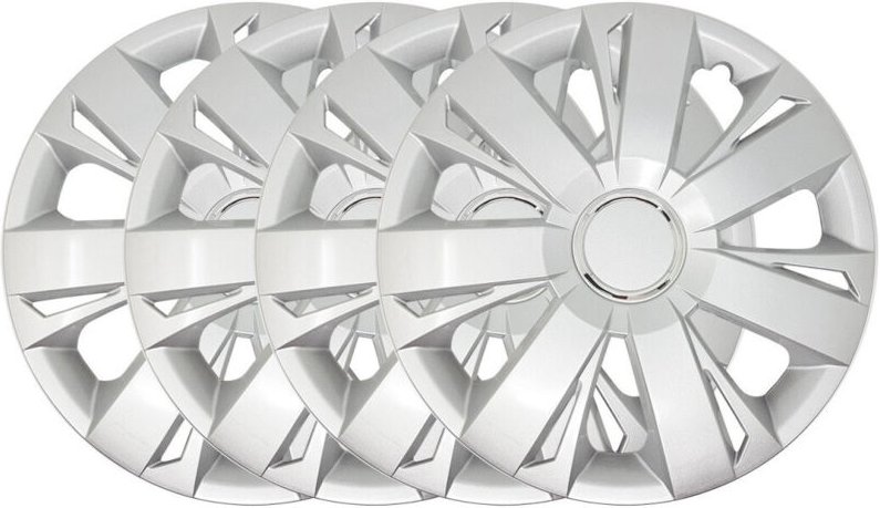 Trade Shop - 4er Set Radkappen Radkappen Radkappen Bolzen Auto Universal 16' Silber -