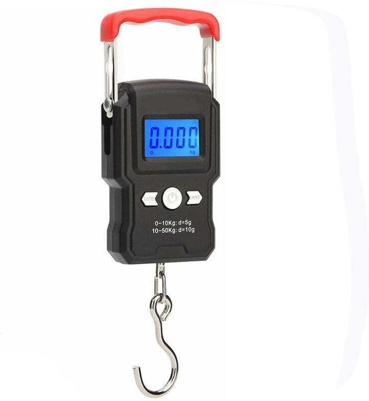 Hängende Hakenwaage, doppelte Genauigkeit, LCD-Hintergrundbeleuchtung, 50 kg / 5 g - Keyoung
