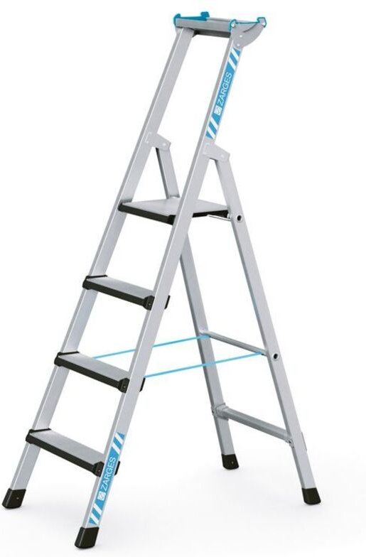 Zarges Comfortstep S gebördelte Stehleiter mit gepolsterter Stufen-Vorderkante 4 Stufen
