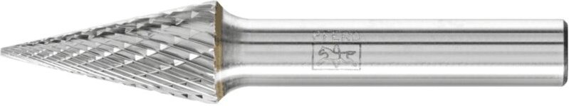 Hartmetall Frässtift Spitzkegel skm ø 12x25 mm Schaft-Ø 8 mm Z3P universal mittel kreuzverzahnt - Pferd