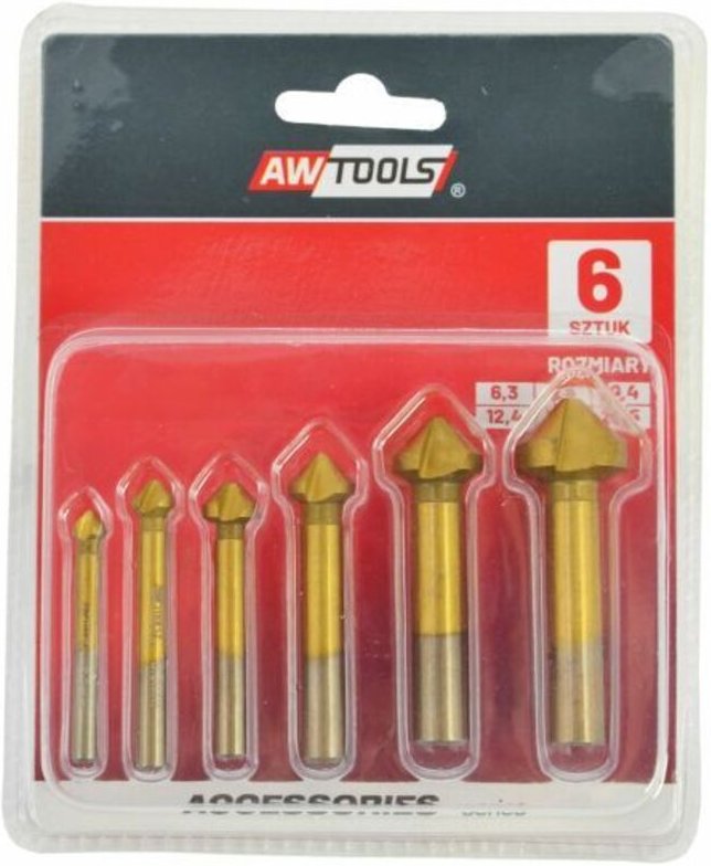AWTOOLS Kegelsenker-Set, 6-teilig, 6,3–20,5