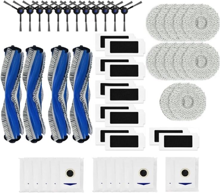 Für T30 Pro / Omni M12 Pro + Wichtigsten Roller Seite Pinsel HEPA-Filter Mopp Pads Staub Taschen Ersatz