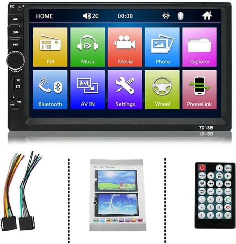 Doppel-DIN-Bluetooth-Autoradio mit 7-Zoll-HD-Bildschirm, Multimedia-MP5-Player-Autoradio