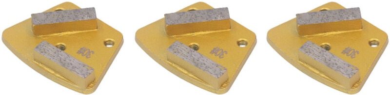 Set aus 3 trapezförmigen Schleifscheiben, 2 lange Zähne, Körnung 30, hohe Härte, zum Polieren von Beton und Entfernen vo...