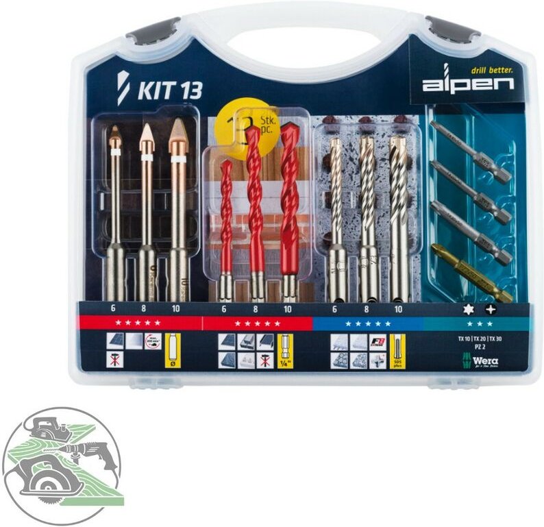 Alpen - Bohr-Schraubset kit 13 c Protector Profi Multicut Force x 0000303513100