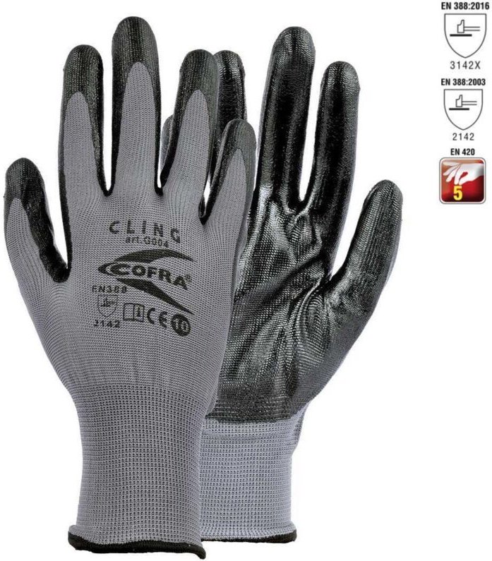 Profi Arbeitshandschuhe aus Nitril grau/schwarz 7 (s)