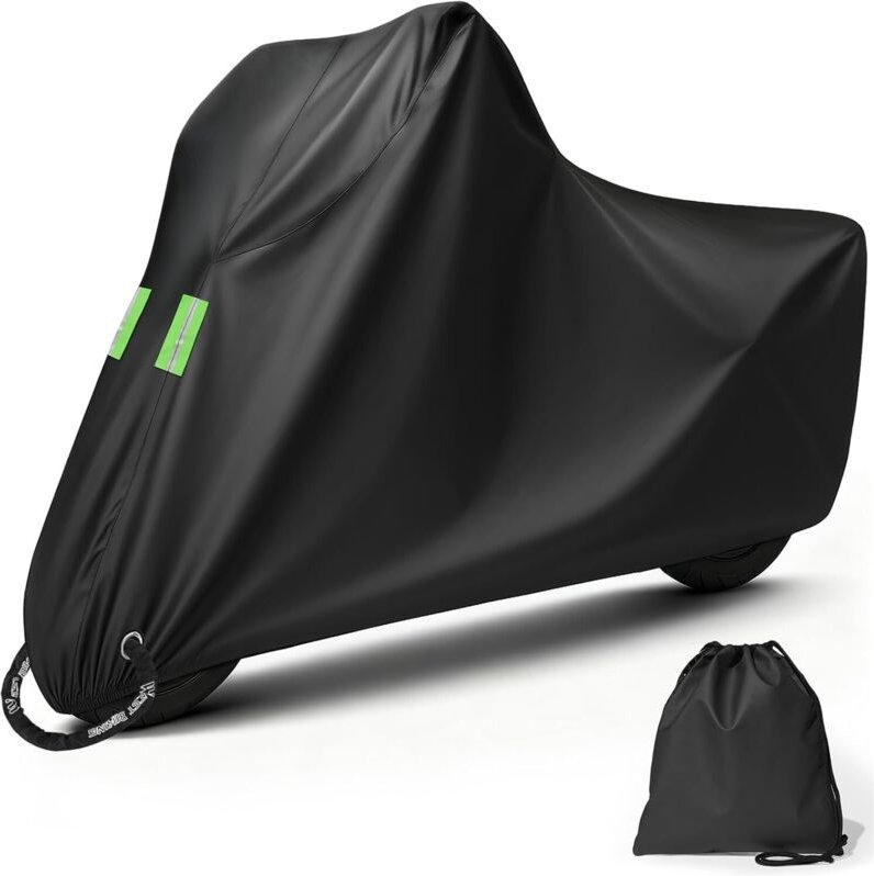 Motorradabdeckung, wasserdichte Outdoor-Motorradabdeckung, Winterschutzhülle für Motorräder, kratz- und staubdichte Abde...