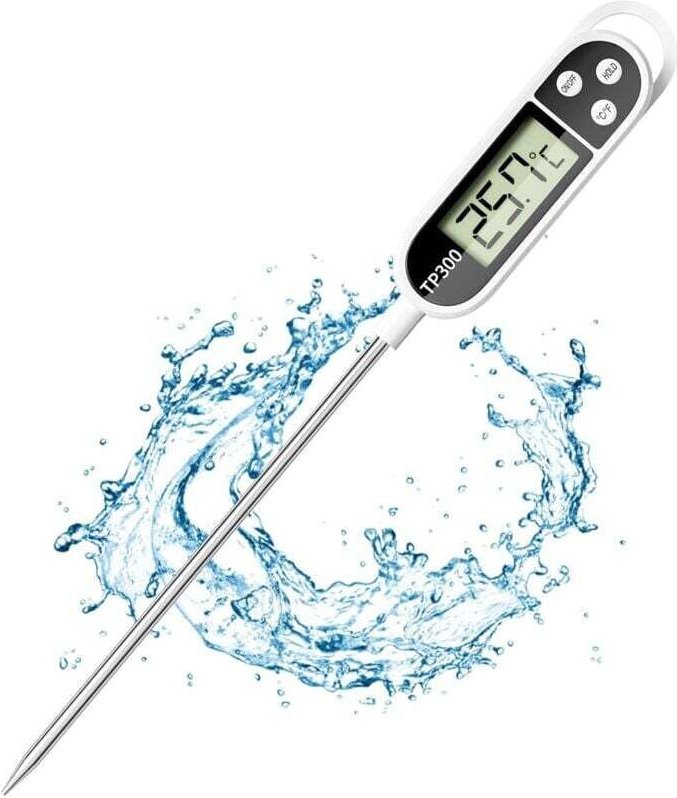 Küchenthermometer mit LCD-Anzeige, Digitalthermometer mit langer Sonde, hohe Präzision, Sofortanzeige, Kochthermometer