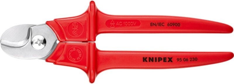 Knipex - Kabelschere L.230mm vde poliert Griffe mit Kunststoff umspritzt 1000V-isoliert