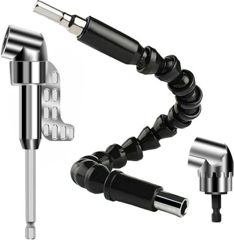 Handbohrer-Verlängerungswelle, flexible Bohrerverlängerungen, flexible Bohrerwelle, Handbohrer-Verlängerungssatz, silber...