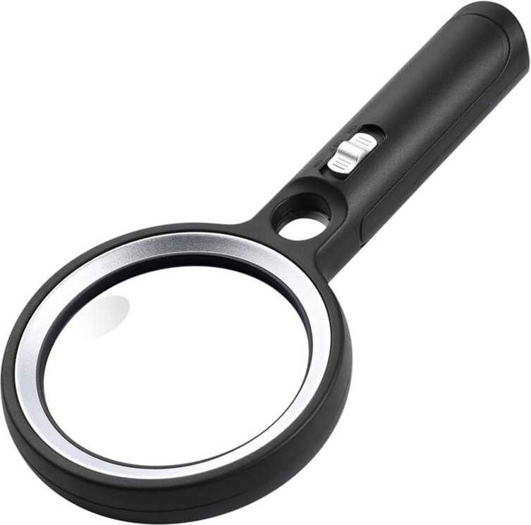 Handlupe mit Licht zum Lesen, 60X 45X 30X Große beleuchtete Leselupen mit 30 LEDs