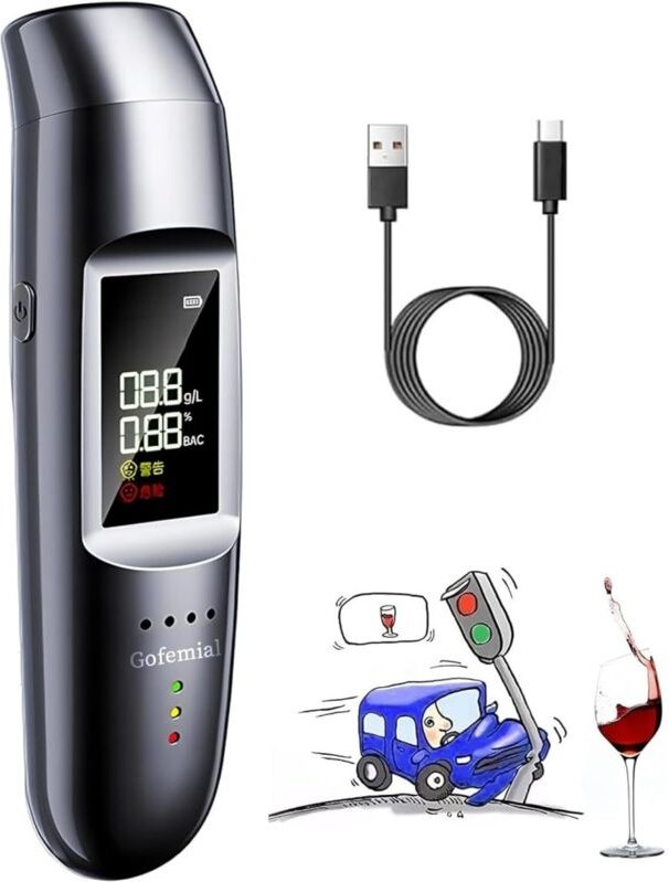 Elektronischer Alkoholtester, homologierter NF Elektronischer Alkoholtester, tragbarer digitaler Alkometer mit LCD-Anzei...