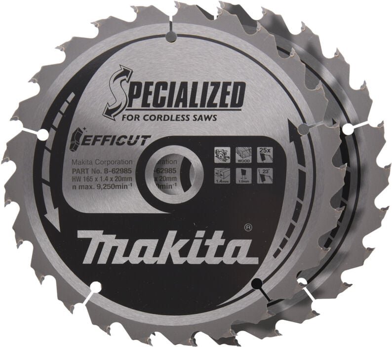 Makita B-62985-2 EFFICUT Sägeblatt 165x20x25Z