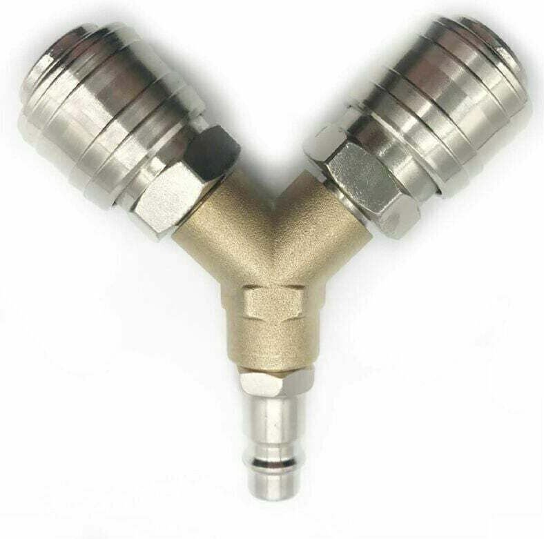 Raccord pour compresseur,Distributeur d'air Comprimé, Raccord dair Comprimé 1/4 Connecteur d'air Comprimé 3 voies à déga...