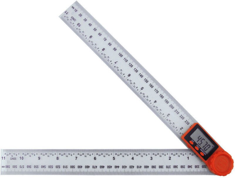 Transparenter digitaler Winkelmesser (300 mm), 2-in-1-Digitalwinkelmesser mit LCD-Anzeige und Sperrfunktion für Holzbear...