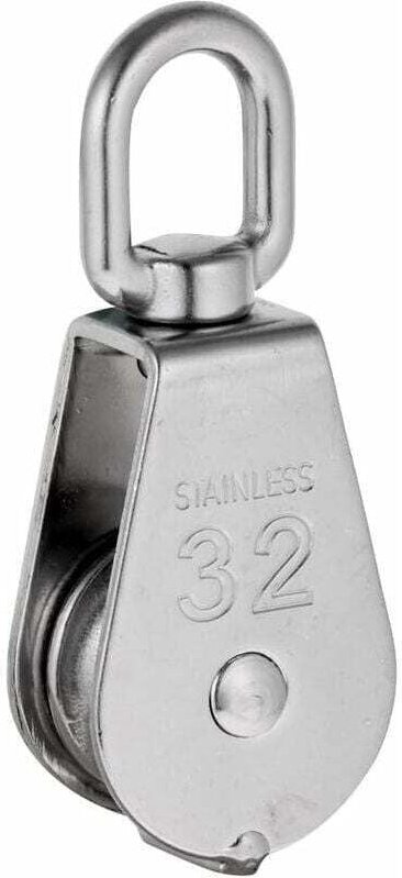 AIDUCHO Schwerlast-Seilrollenblock mit Einzelscheibe und Drehgelenk, Edelstahl, max. Belastung 35-1000 kg – M32