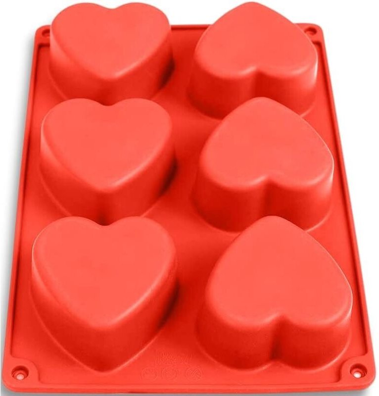 Silikonform Herz- Backform Muffinform Herzform Kuchenform zur Herstellung von Seife Schokolade Kuchen Raysin Gips