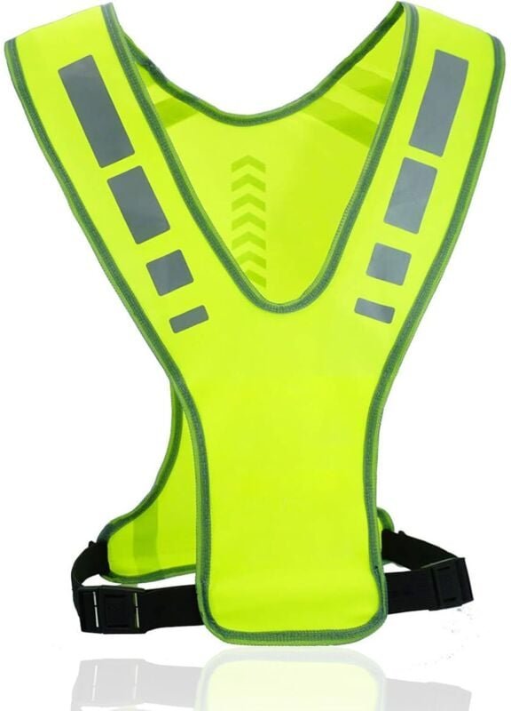 Reflektierende Laufweste, verstellbare Sicherheitsweste für Damen und Herren, gut sichtbare, atmungsaktive gelbe Fahrrad...