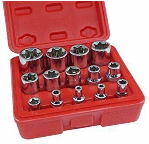 14-Teiligerinnen-Torx-Steckschlüsselsatz,größene4bise24,chrom-Vanadium