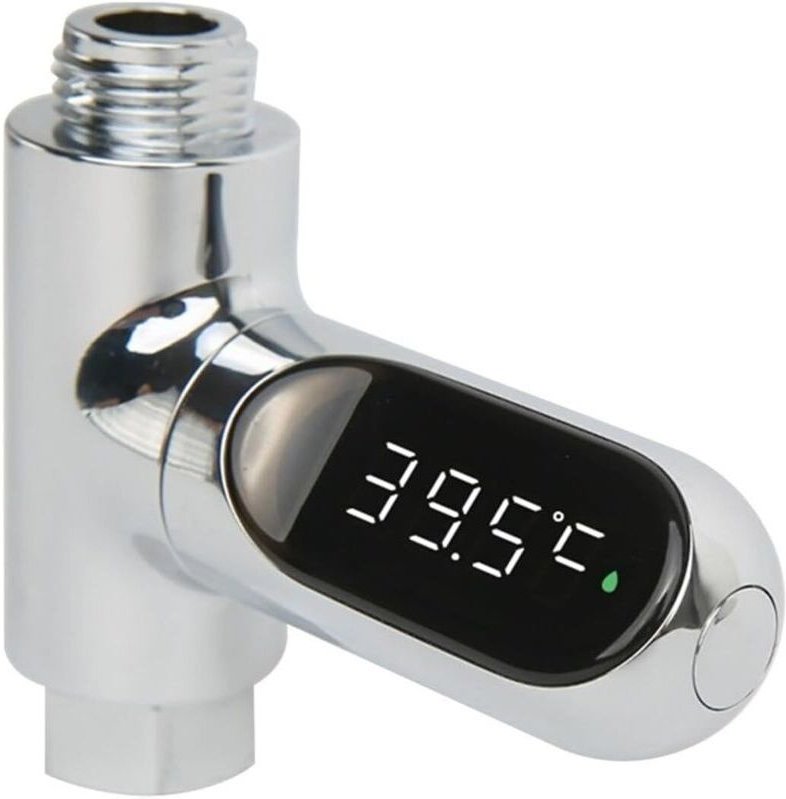 Wasserdurchflussmesser, LED-Duschthermometer, 5 °C–85 °C, autark, Wassertemperaturüberwachung, intelligenter Zähler für ...