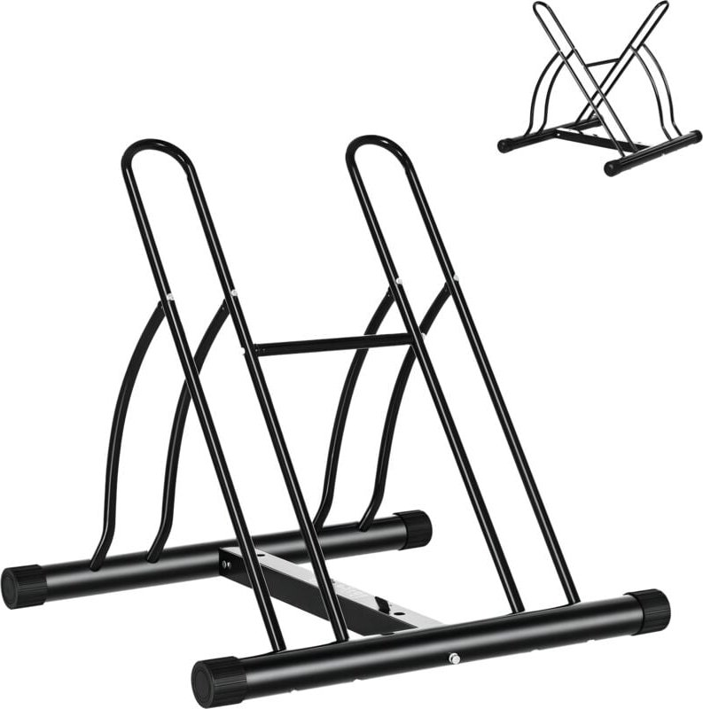 HOMCOM Fahrradständer, Montageständer, Fahrrad Zubehör, Metall, Schwarz, 60 x 54 x 57