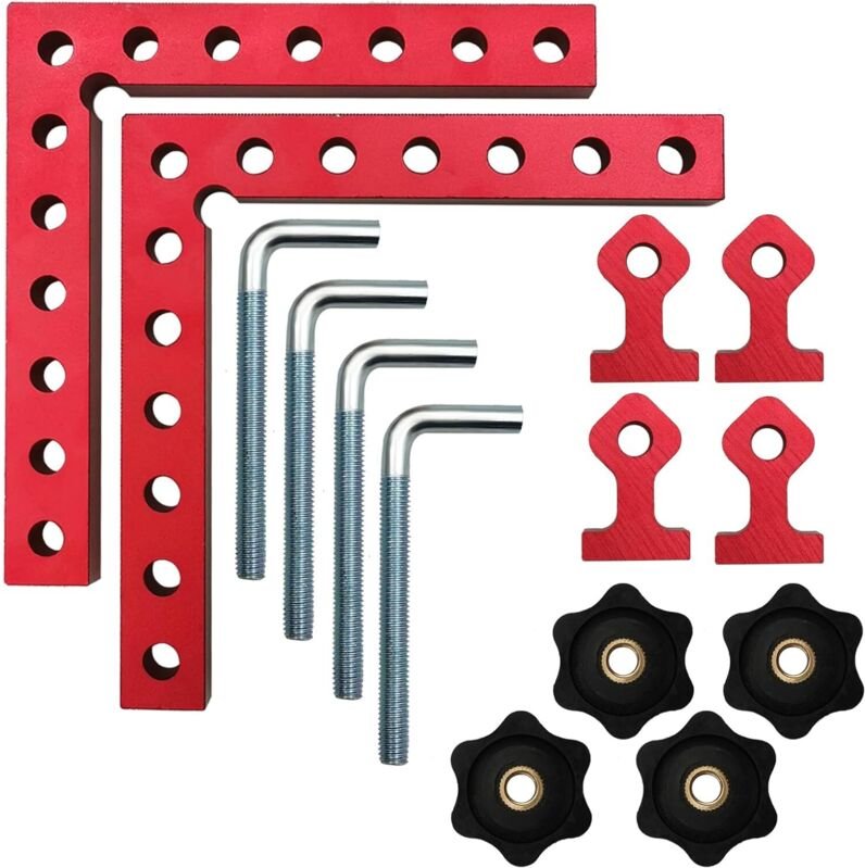 90°-Winkelset aus Aluminiumlegierung, 2-teilig, 5,5 x 5,5 Zoll – Positionierwerkzeug für Holzbearbeitung, Möbelbau und B...