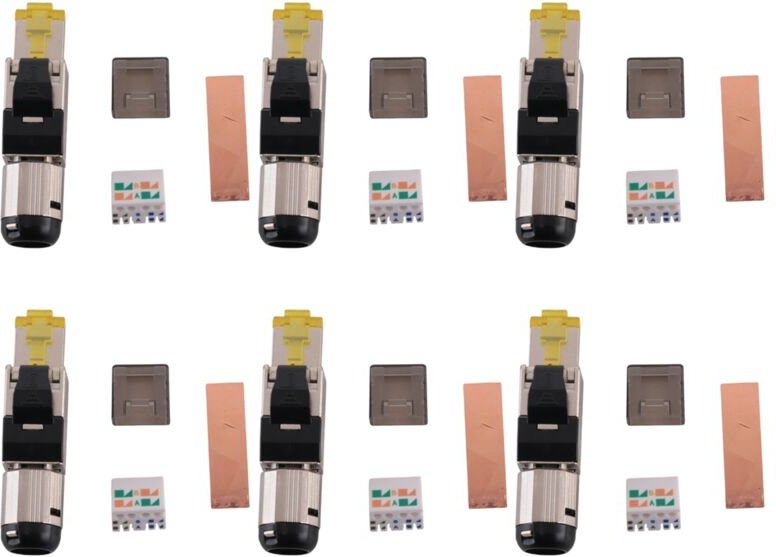 Tlily - 6 Pack Werkzeuglos Geschirmter RJ45 Cat 8, Cat8 Feld Abschluss Stecker, Stecker