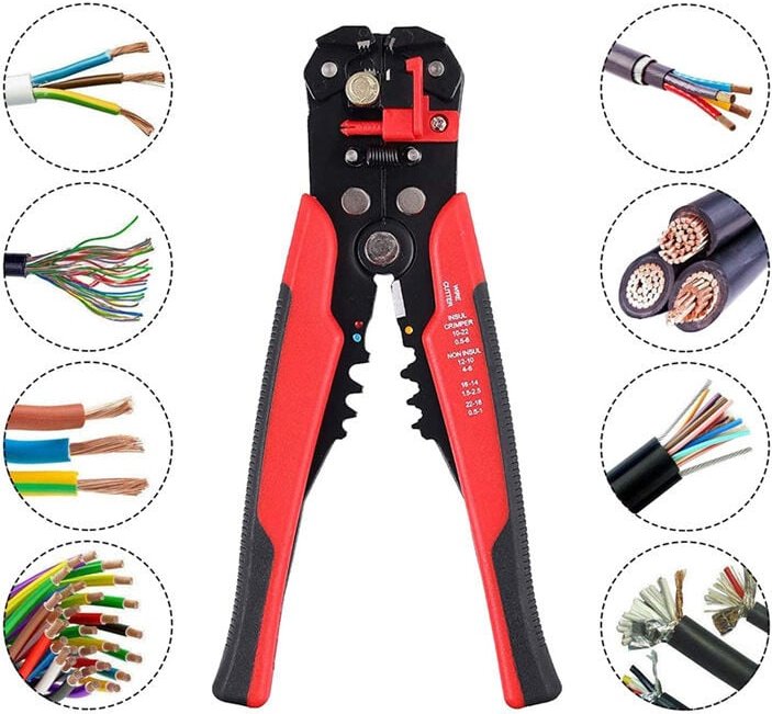 Linghhang - Selbsteinstellende Abisolierzange für Isolierdrähte. Zum Abisolieren von Drähten von awg 10–22, automatische...