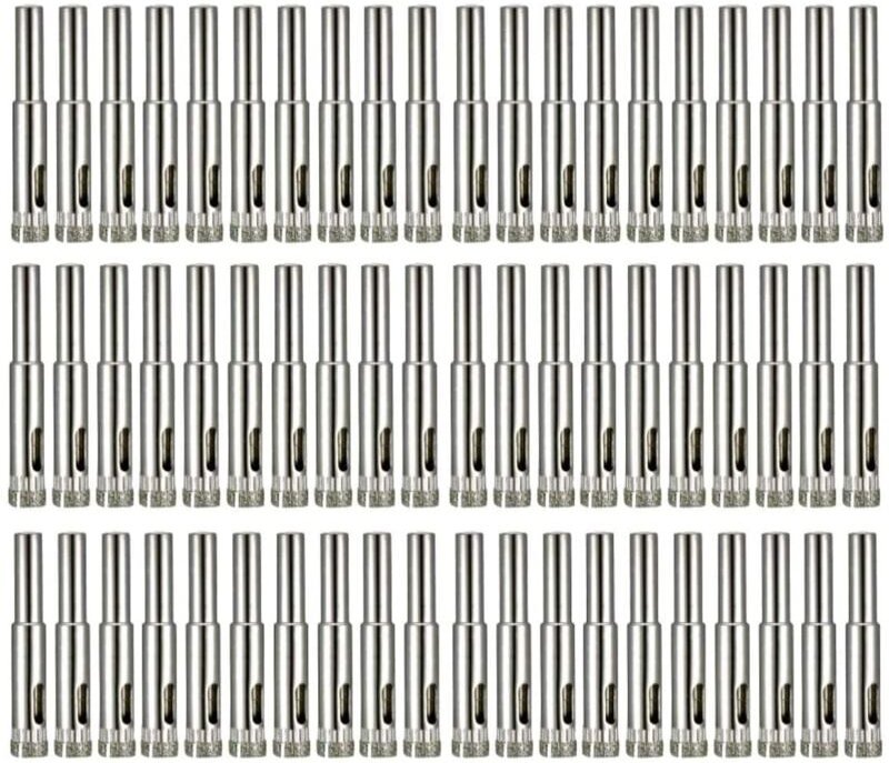 60-teiliger Diamantbohrer, 8 mm beschichtete Spitzenloch-Hohlkernbohrer-Fräser für Glaskeramik-Porzellanfliesen