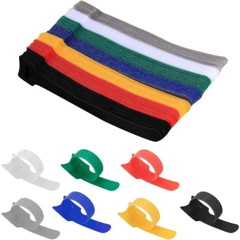 70 wiederverwendbare Kabelbinder, Nylon-Kabelclips, Klett-Kabelklemmen, Kabelorganisator-Clips, Kabelmanagement für Zuha...