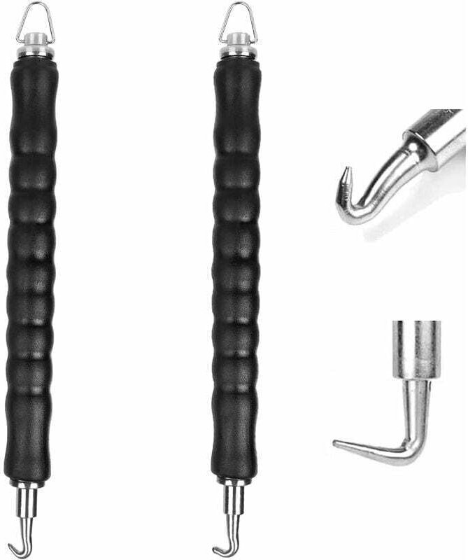 Set aus 2 Drahtbindezangen, 30 cm lang, automatische Bindezange, gerade und gebogene Haken, Bindewerkzeug