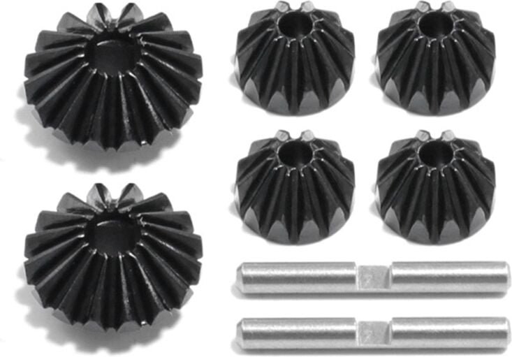 Tlily - XV02 TT02 TT02B 45-Gauge-Stahl Komplettsatz Differentialgetriebe + Hauptzahnradsatz Stahlzahnrad (a)