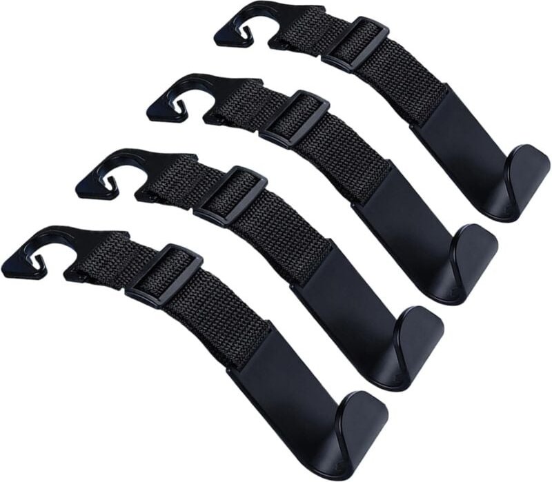 Set mit 4 verstellbaren Auto-Handtaschenhaken für die Kopfstützen der Rücksitze Taschenhalter für Auto und LKW