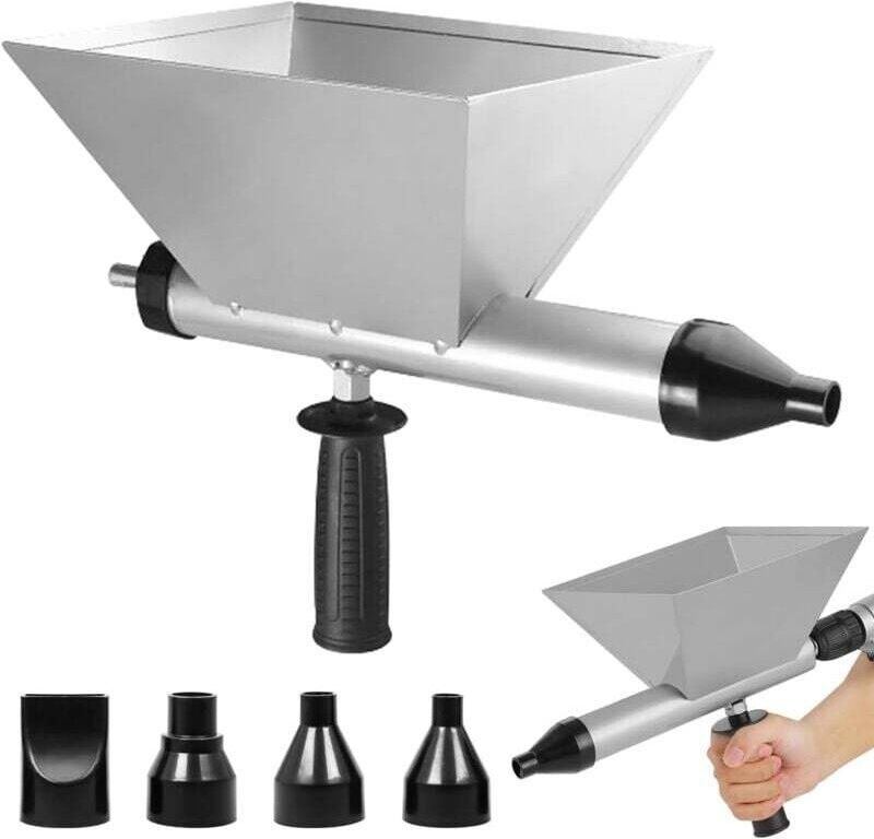 Elektrische Fugenpistole für Mörtel, Kartuschenpistole mit 4 Düsen zum Verfugen von Mörtel auf Steinmauern und -böden