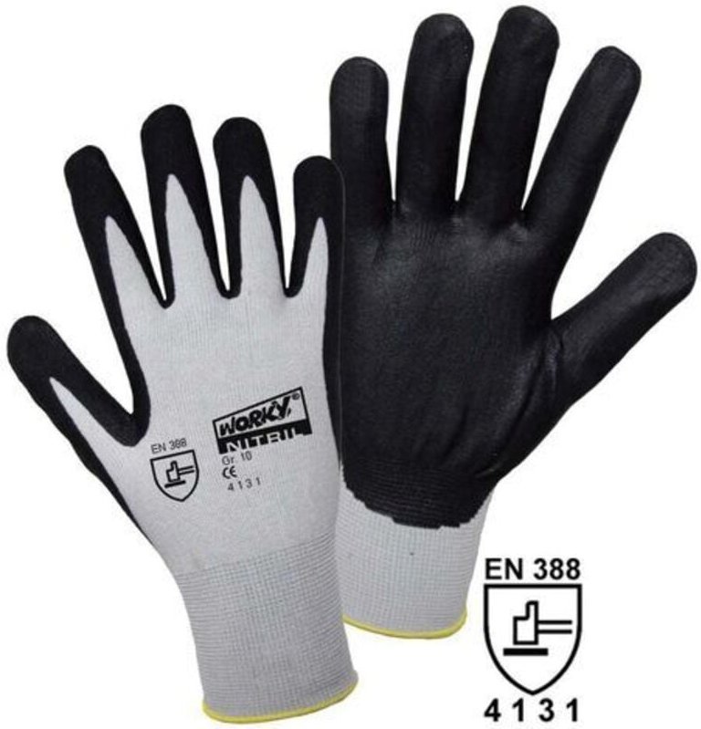 Leipold Doehle foam Nylon nitrile 1158-7 Nylon Arbeitshandschuh Größe (Handschuhe): 7, s en 388 ca