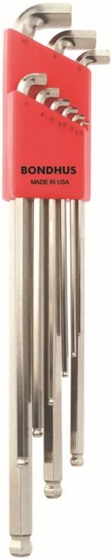 Set mit 9 Stubby BriteGuard™ Winkelschlüsseln mit Kugelspitze in 1,5-10 mm metrisch Bondhus 16799