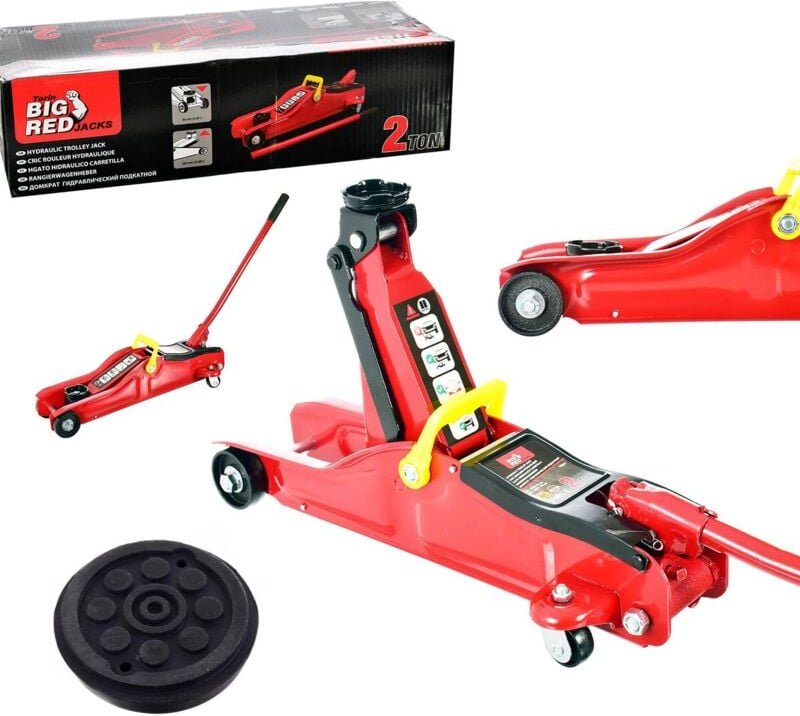 Grosser Roter Niedriger Hydraulischer Wagenheber 2 Tonnen 85-330 Mm Zaba Pro