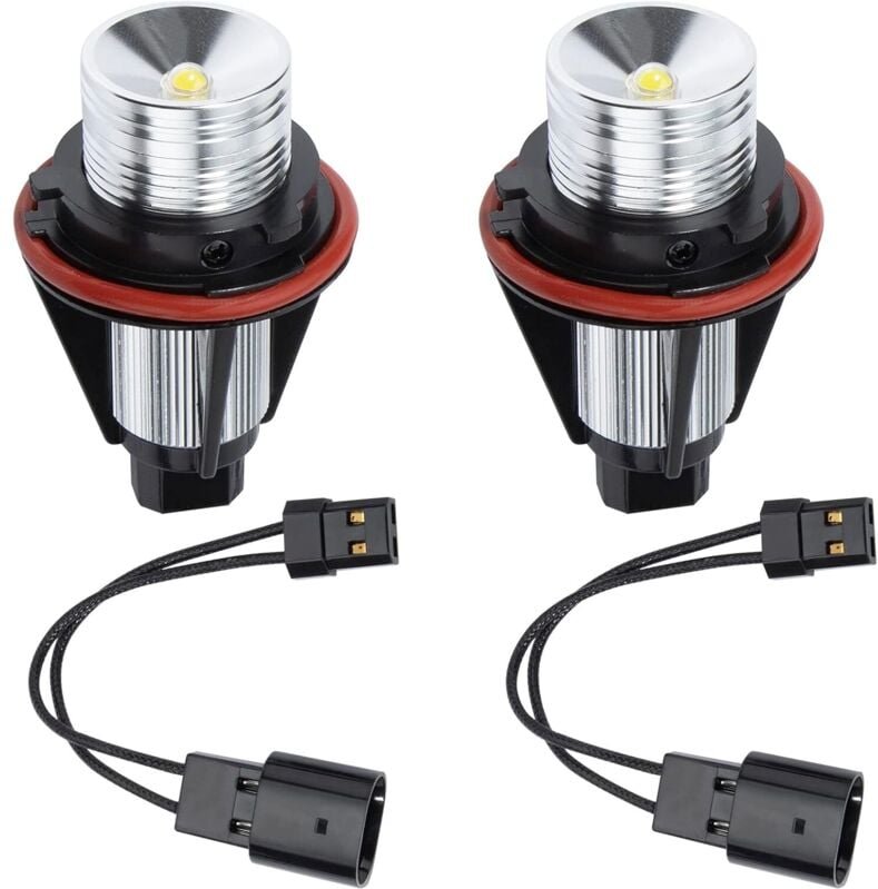 2er Set Angel Eyes Scheinwerfer kompatibel mit BMW E39 E53 E60 E61 E63 E64 E65 E66 E87 6000K mit Decoder fehlerfrei 7000...