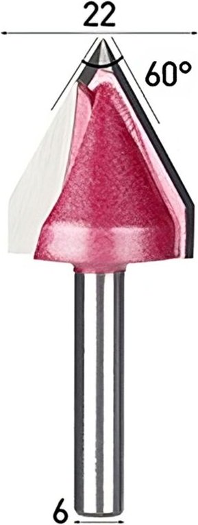 TCT 3D V-Messer 60° 6 x 22 mm Schnitzmesser