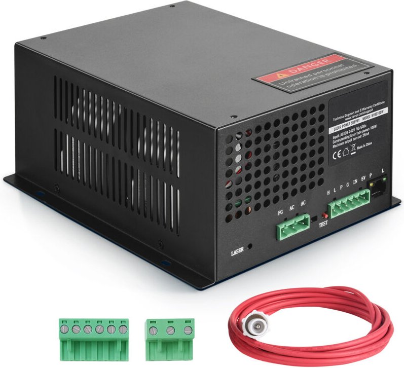 100 w CO2-Laser-Netzteil – Konstantstromschutz, schnelle Wärmeableitung, ideal für Lasergravierer und -schneider, kompat...