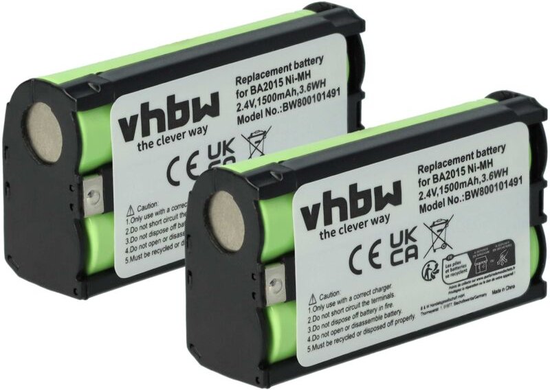 vhbw 2x Akku kompatibel mit Sennheiser EK 500 G2, EK 300 IEM G3, EK 500 G4, EW 100 ENG G2 Wireless Headset Kopfhörer (15...