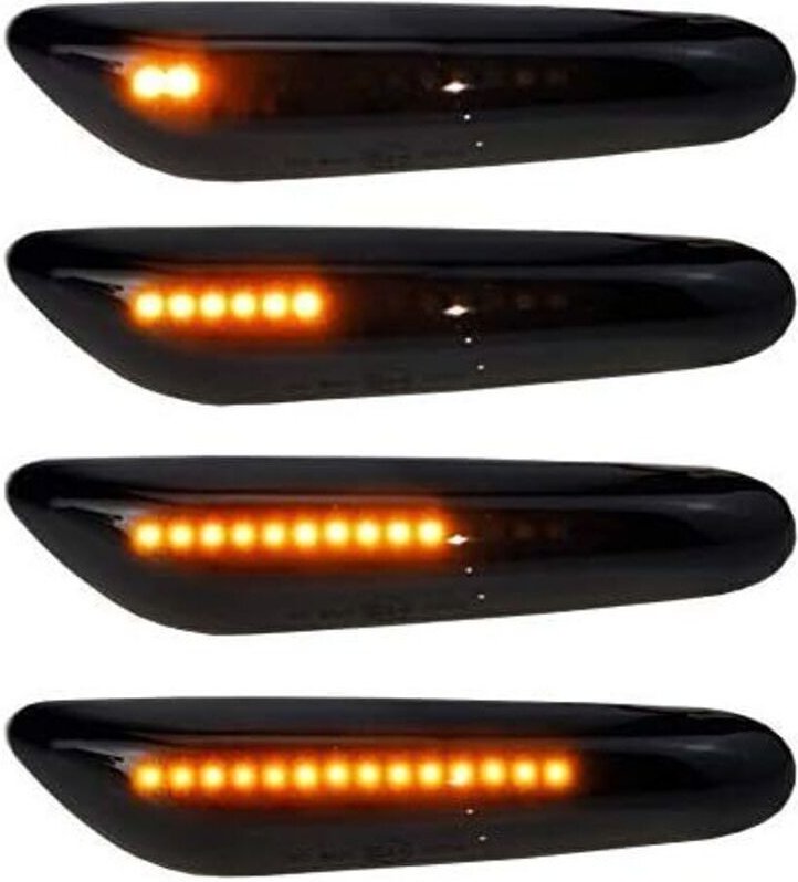 Dynamisches LED-Tagfahrlicht, Seitenblinker, 2 orangefarbene LED-Blinker, 16 LEDs, 2835SMD, getönte Ausführung für E90 E...